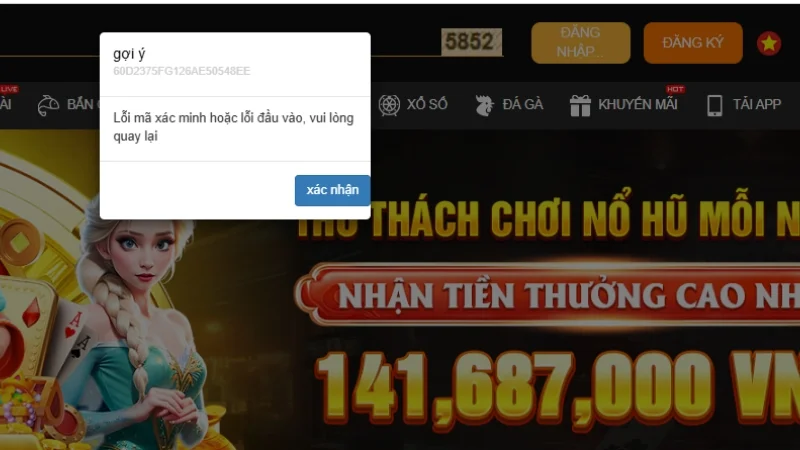 Thao tác đăng nhập thất bại vì lý do gì?